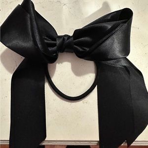 Black Handmade Satin Bow 5inches